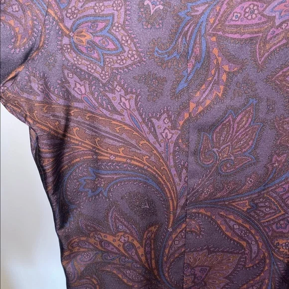 Salvatore Ferragamo Purple Paisley Dress Shirt - Picture 6 of 14
